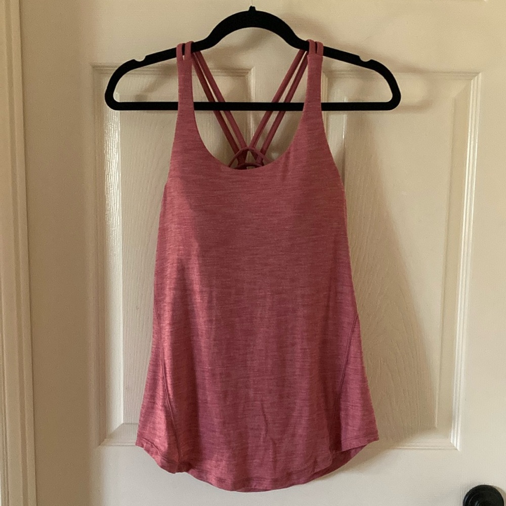 Lululemon Moment to Movement Tank Top Cherry Tint Two in One Pink Red Like New